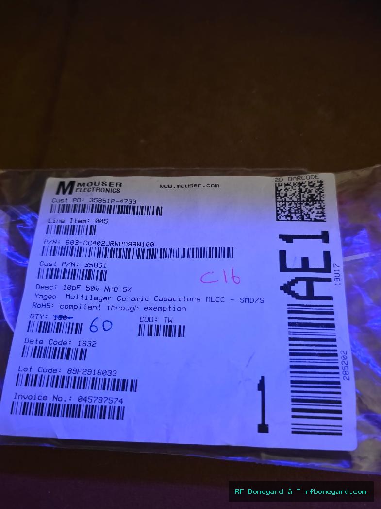 60 PCS Yageo CC0402JRNPO9BN100 10pF 50V 5% NP0 C0G 0402 SMD Ceramic Capacitors