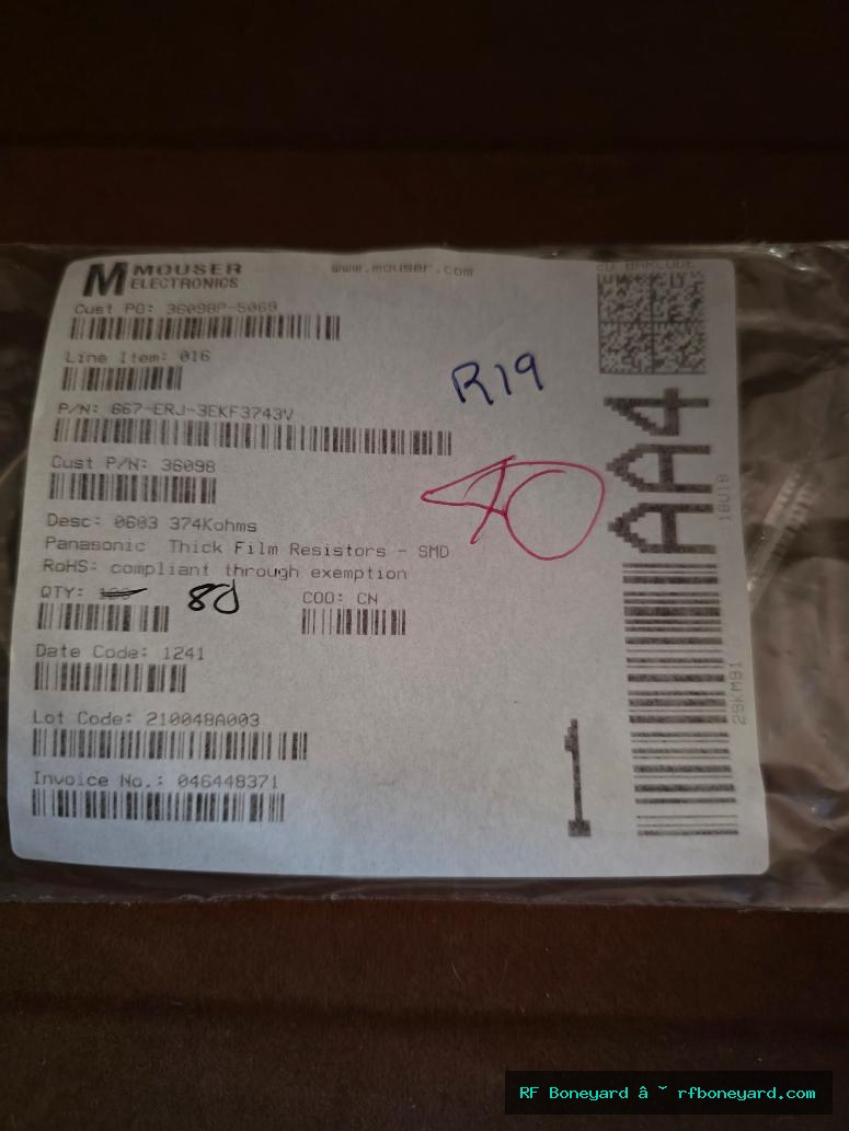 40 PCS Panasonic ERJ-3EKF3743V 374K ohm 1% 1/10W 0603 SMD Resistors