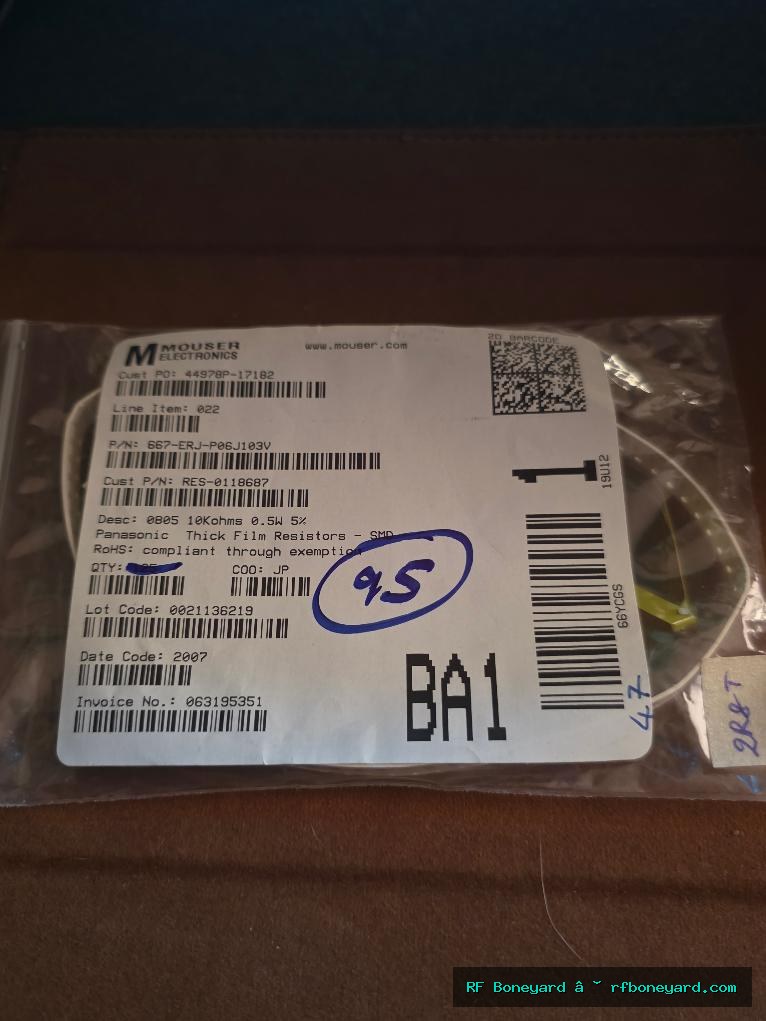 95 PCS Panasonic ERJ-P06J103V 10K ohm 5% 1/2W 0805 Pulse Withstanding SMD Resistors
