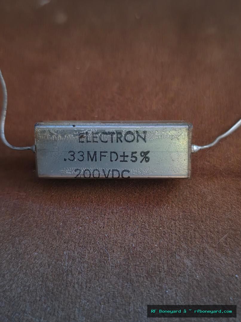 Electron DC2-334D 0.33uF 200VDC 5% Vintage Capacitor