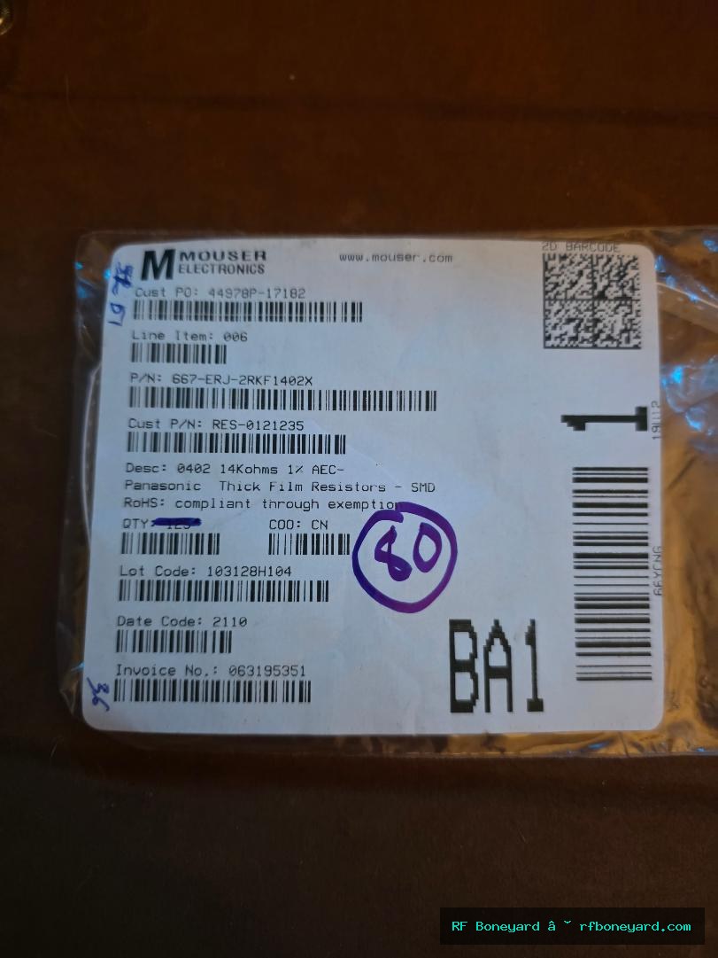 Panasonic ERJ-2RKF1402X 14K ohm 1% 0.1W 0402 SMD Thick Film Resistor 80 PCS