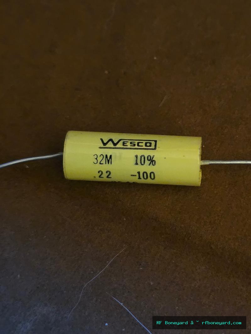 4 PCS Wesco 32M 0.22uF 100V 10% Film Capacitors Vintage NOS Bench Checked
