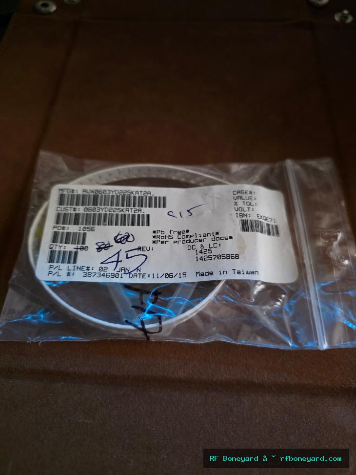 AVX 0603YD225KAT2A 2.2uF 16V X5R 0603 Ceramic Capacitors 45 PCS