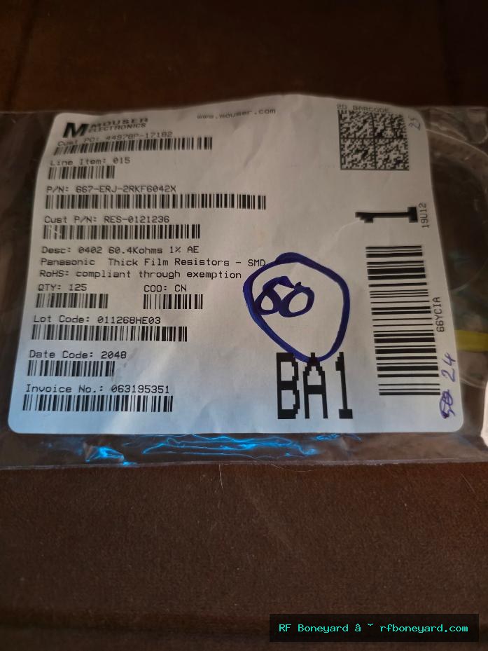 Panasonic ERJ-2RKF6042X 60.4K ohm 1% 1/10W 0402 SMD Resistors 80 PCS