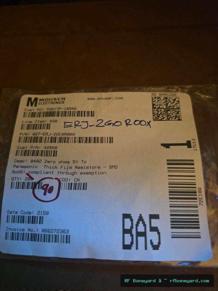Panasonic ERJ-2GE0R00X 0 ohm 0402 Thick Film Chip Jumper Resistors 90 PCS