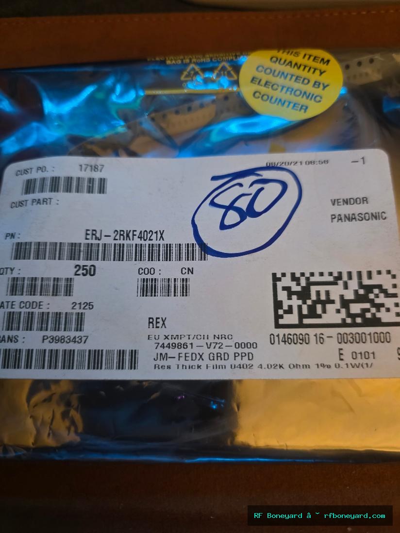 Panasonic ERJ-2RKF4021X 4.02K ohm 1% 0.1W 0402 SMD Thick Film Resistors 80 PCS NOS