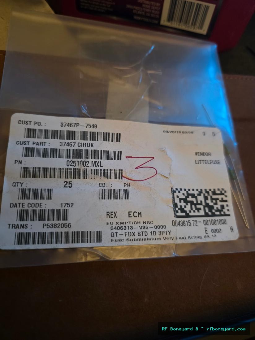 Littelfuse 0251002.MXL PICO II 2A 125V Very Fast Acting Axial Lead PCB Fuses 3 PCS NOS