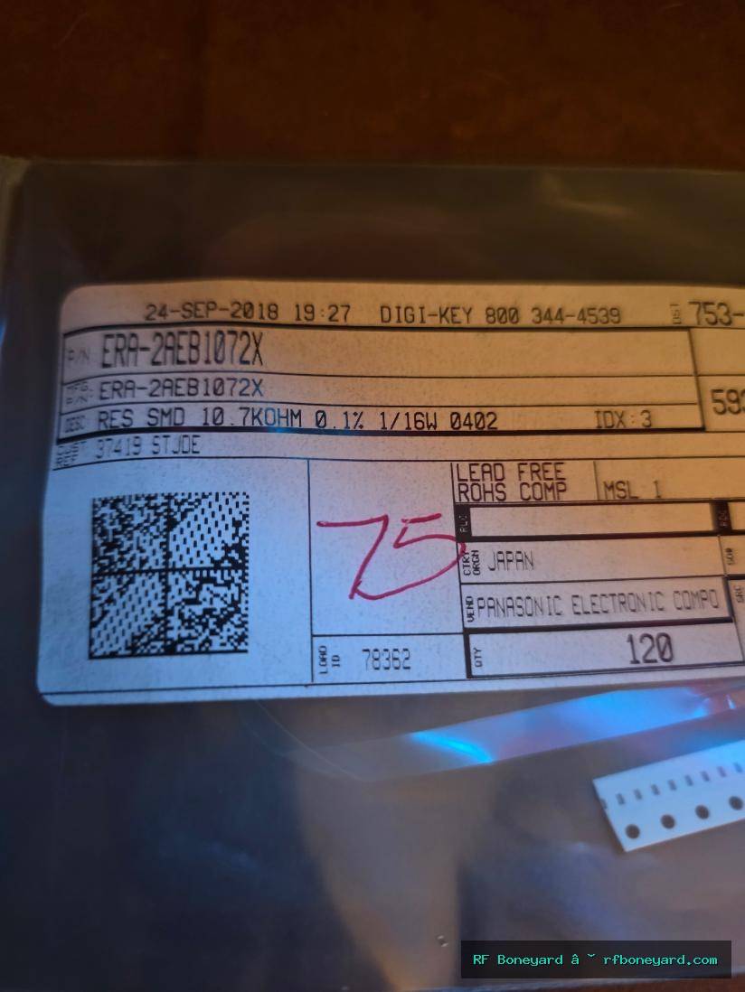 Panasonic ERA-2AEB1072X 10.7K ohm 0402 Precision SMD Resistors 75 PCS