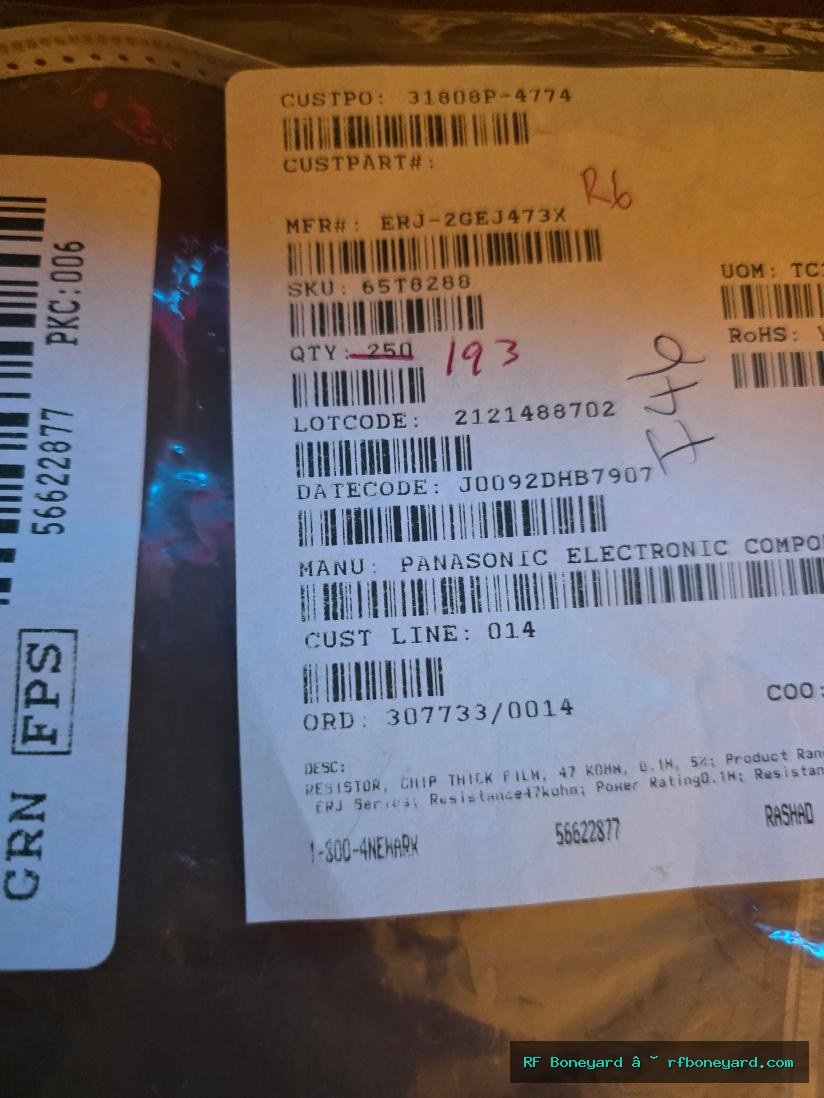 Panasonic ERJ-2GEJ473X 47K ohm 0402 SMD Resistors 193 PCS