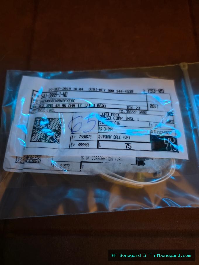 Vishay Dale CRCW060349K9FKEAC 49.9K ohm 0603 SMD Resistors 65 PCS