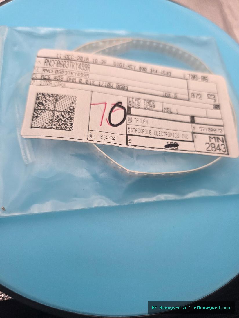 70 PCS Stackpole RNCF0603TKY499R 499 ohm 0.01% 1/10W 0603 Precision SMD Resistors