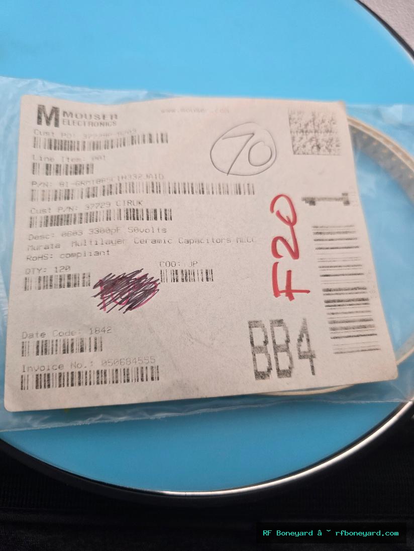 Murata GRM188R71H332KA01D 3300pF 50V X7R 0603 SMD Ceramic Capacitors 70 PCS
