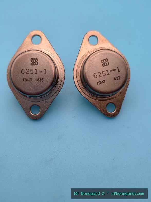 SGS 6251-1 NPN Silicon Power Transistors TO-3 Made in Italy Bench Tested 2-Piece Lot