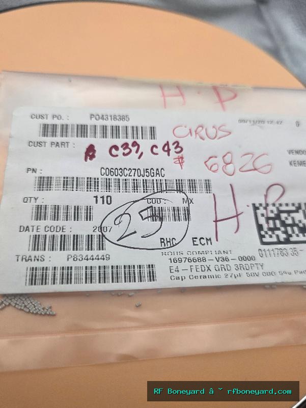 KEMET C0603C270J5GAC 27pF 50V 0603 Ceramic Capacitor